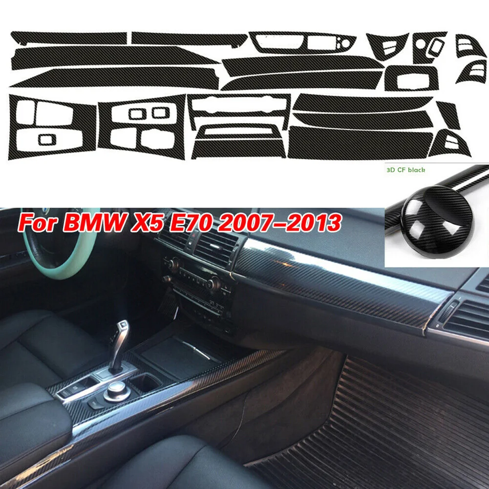 Useful Sticker Decals Vinyl 1 Set 3D Carbon Fiber Accessories Cover Decorate Interior For BMW E70 2007-2013