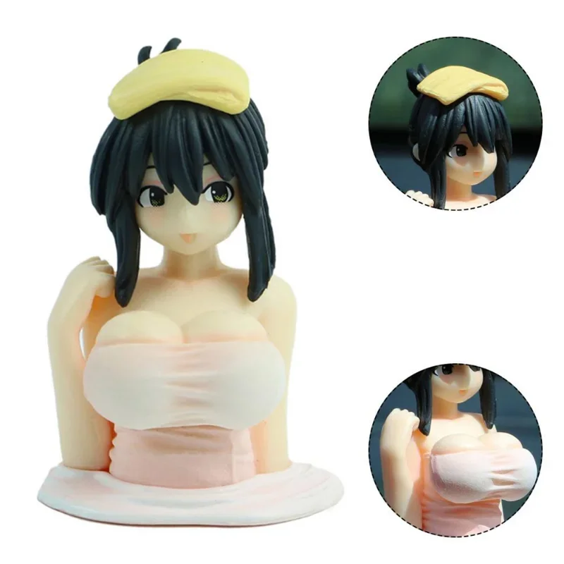 Sexy Anime Girl Statue Indoor or Motorcycle Breast Shaking Hentai Ornaments for Weebs Kanako Collection Model Kawaii Figurines