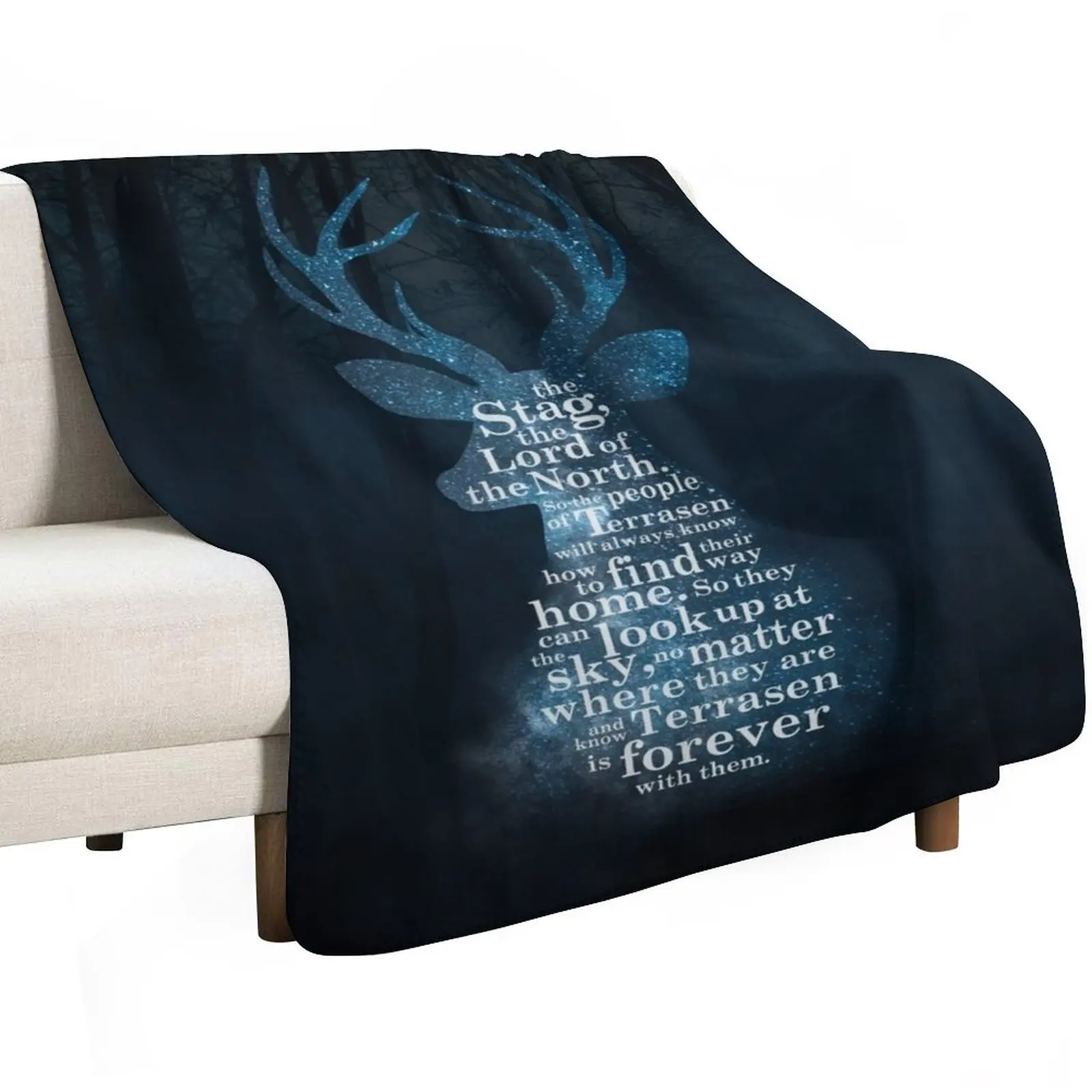 Throne of Glass - The Stag, the Lord of the North Throw Blanket warm winter Picnic Polar halloween Bed linens Travel Blankets