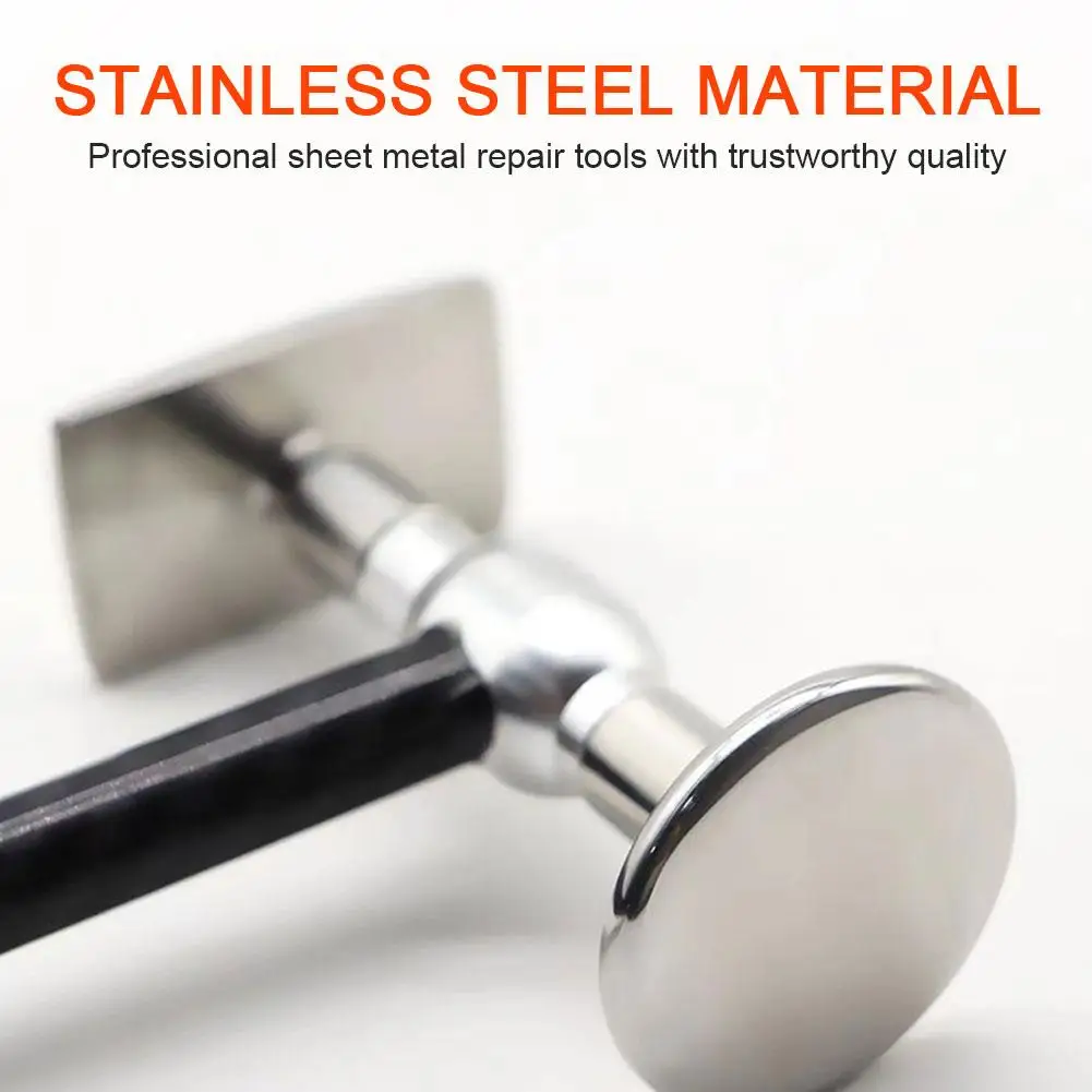 Car Dent Repair Tool Stainless Steel Dent Repair Hammer Can Replace Head Dent Pit Free Sheet Metal Repair M8 Thread