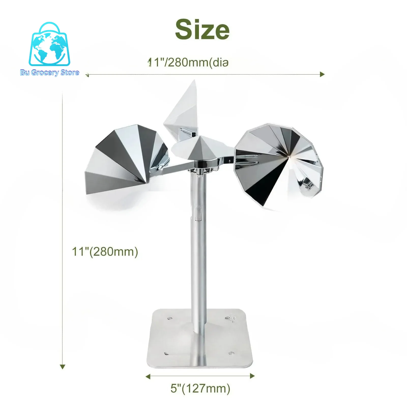 Bird repellent reflective rotating device to scare away pigeons, woodpeckers and other birds
