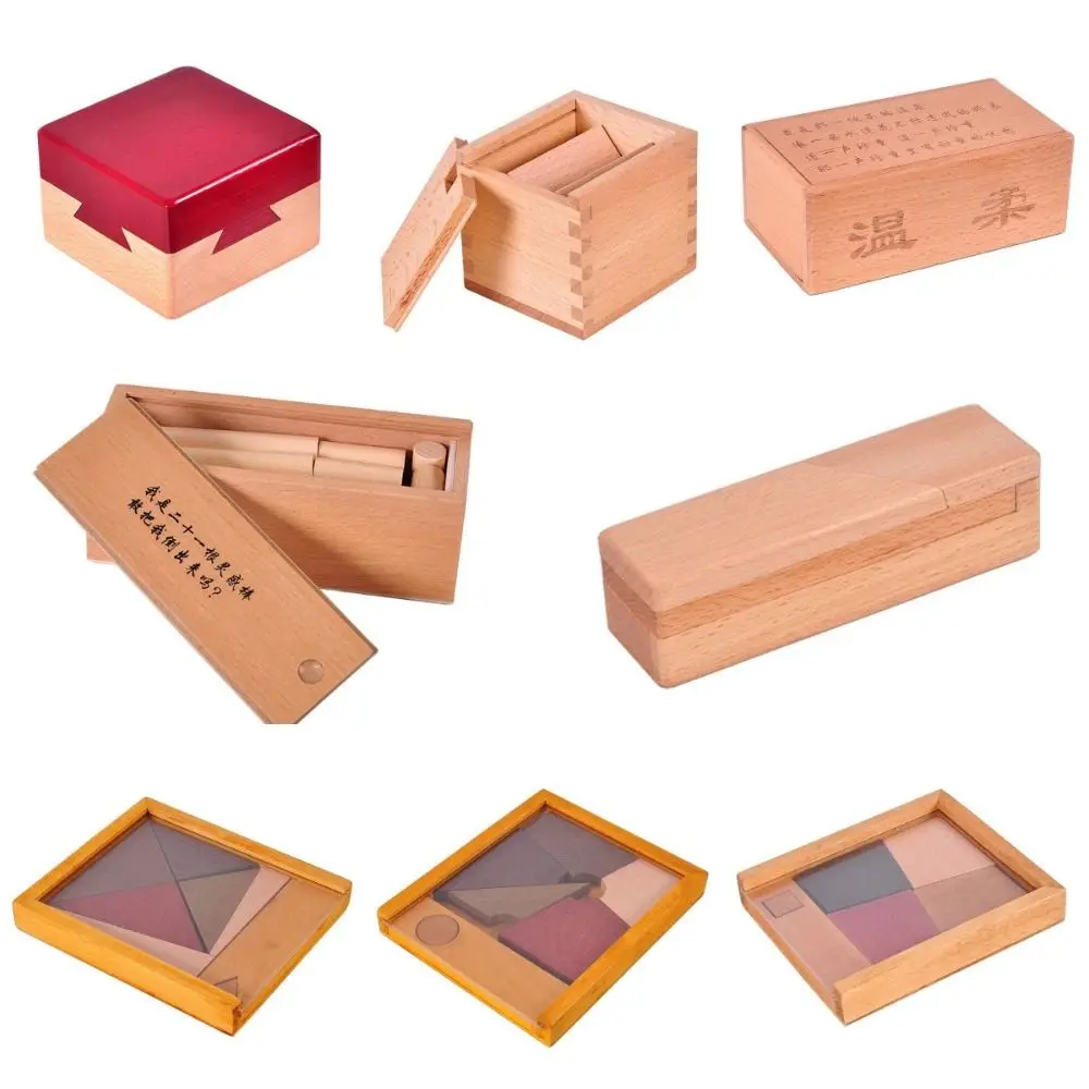 Unlock Wooden Brain Teaser Puzzle Opening Puzzle Box Luban Lock IQ Puzzle Mind Brain Teaser 3D Wooden 3D Wooden Puzzles