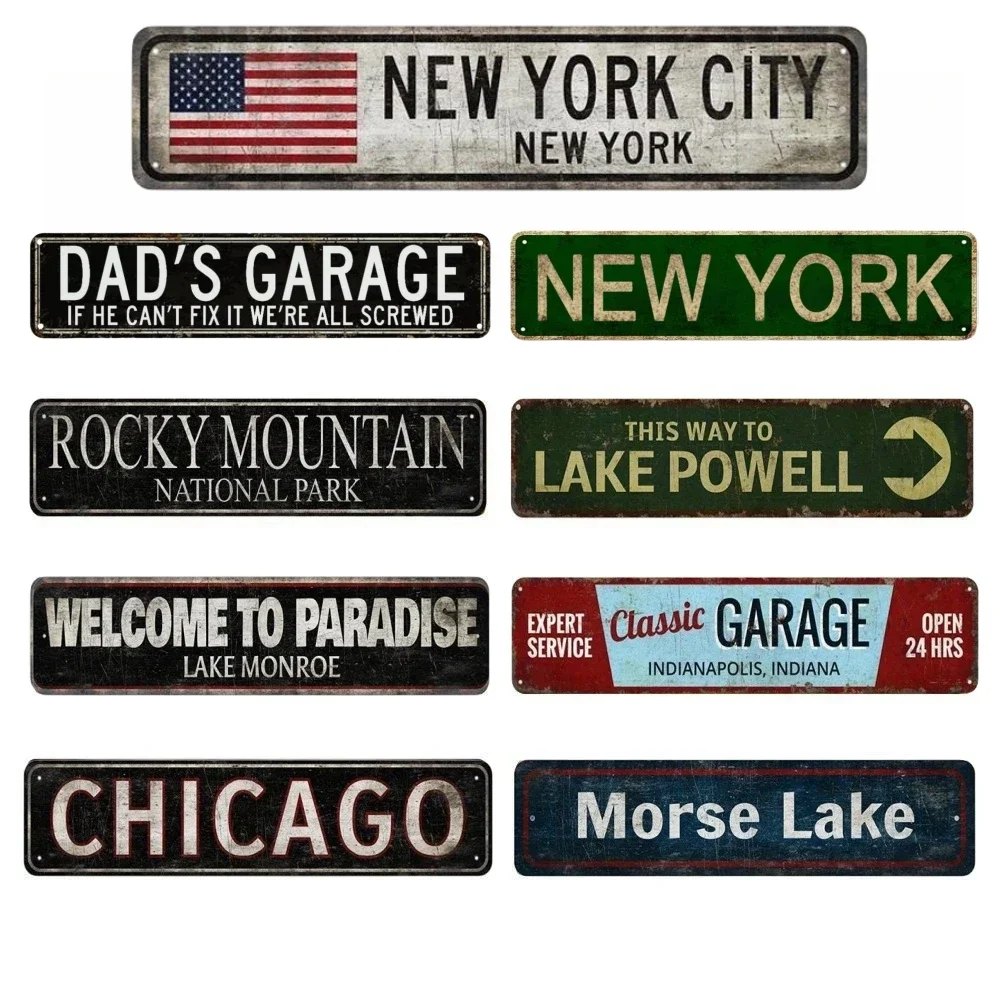 ROCK HILL TAVERN Welcome To Lake House - Lake Name Sign Aluminium Tin Sign Poster In Vintage Style Home Restaurant Wall Art