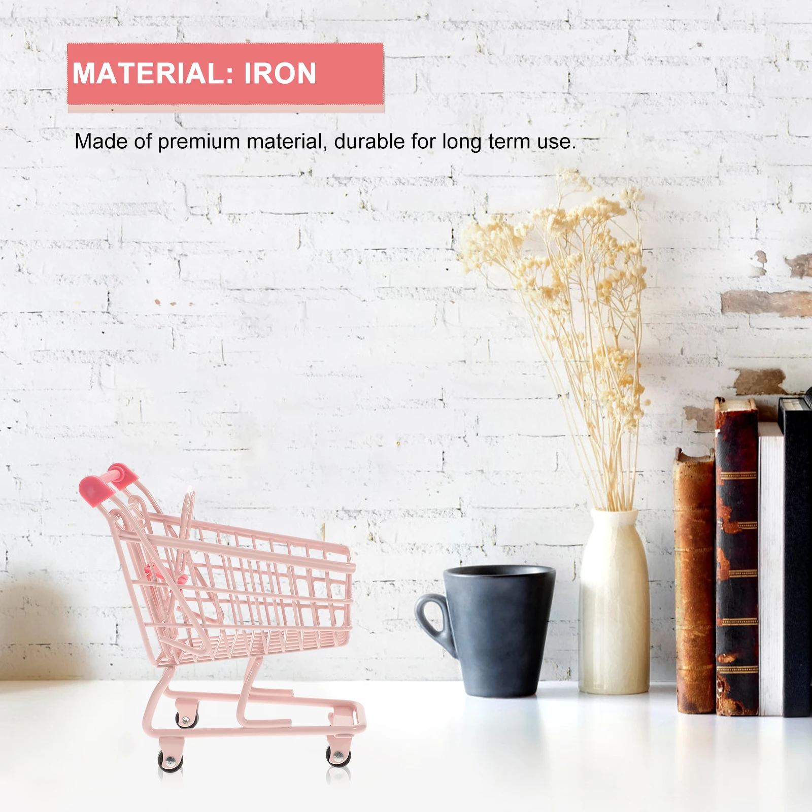 Mini Shopping Cart for Kids Desktop Supermarket Decoration Miniature Trolley Small