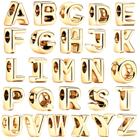 Gold Plated European Jewelry 26 Letters A - Z Alphabet Charm Bead Fit Original 925 Sterling Silver Bracelet DIY Women Gift