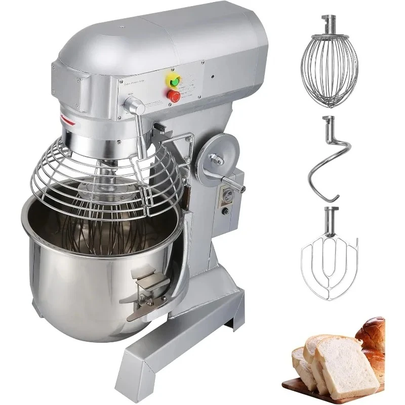 

30Qt Commercial Food Mixer with Timing Function， Commercial Mixer 1250W Stainless Steel Bowl Heavy Electric Food M