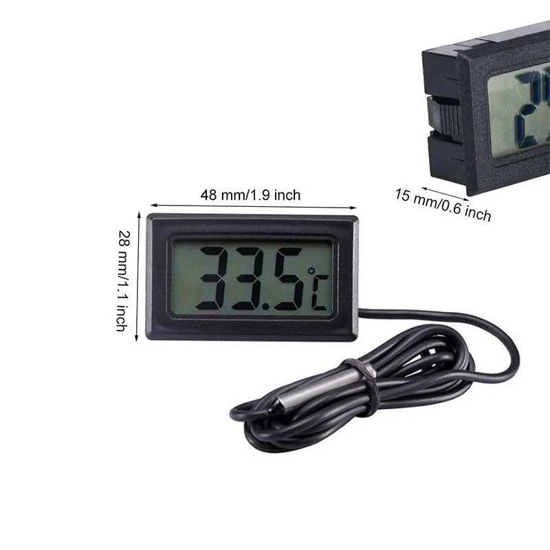 Mini termometro digitale LCD sonda impermeabile sensore di temperatura conveniente per interni ed esterni per acquario frigorifero