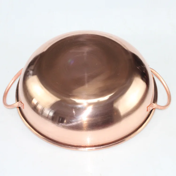 이중 손잡이 가스용 두꺼운 구리 냄비 이중 손잡이 가스레인지용 구리 냄비