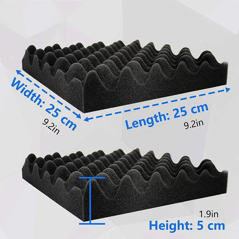 Paneles de espuma acústica de 24 piezas, tratamiento insonorizado ignífugo, Panel de pared, espuma con cancelación de ruido para grabación, oficinas, Etc.