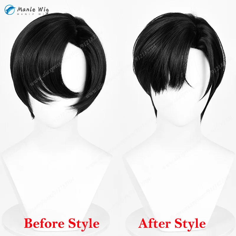 IN STOCK Ivan Wig Anime Cosplay Wig 32cm Black Short Hair Ivan Cosplay Heat Resiatant Synthetic Hair + Free Wig Cap