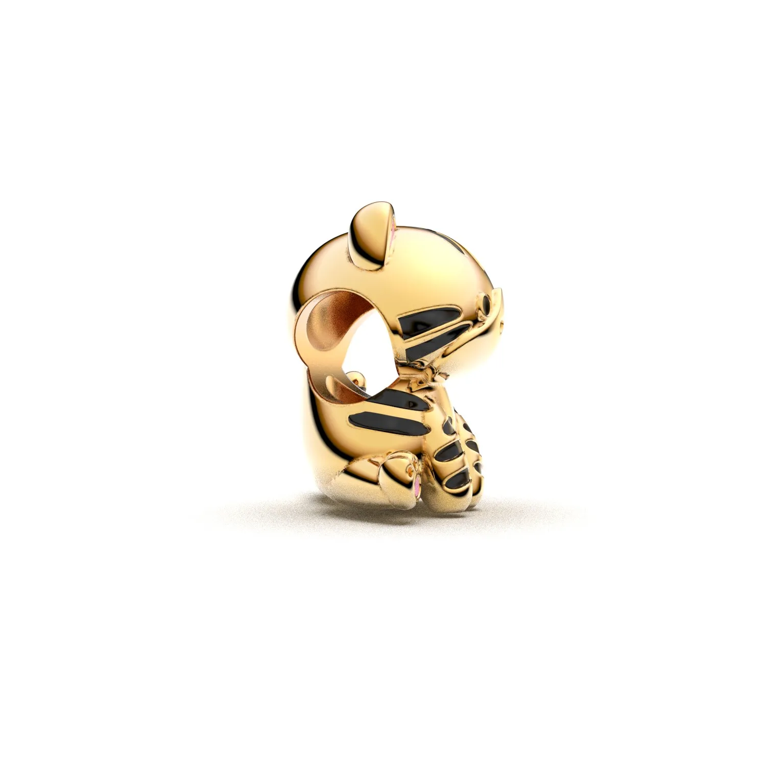 Manyilus Gold Plated 925 Sterling Silver Cute Tabby Cat Charm for Original Bracelet & Necklace Enamel Pet Jewelry Gift - view 4