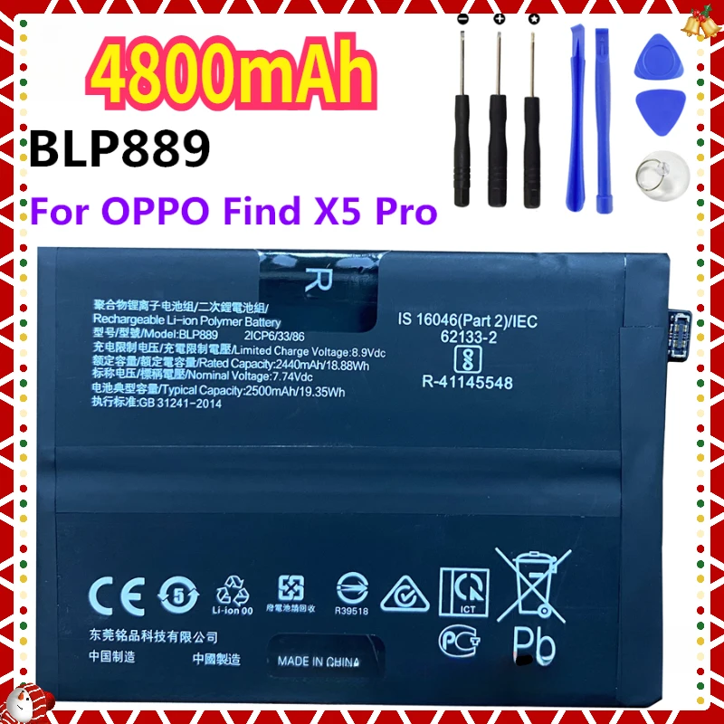 

Original 4800mAh BLP889 High Quality for OPPO Find X5 Pro X5Pro Mobile Phone Battery