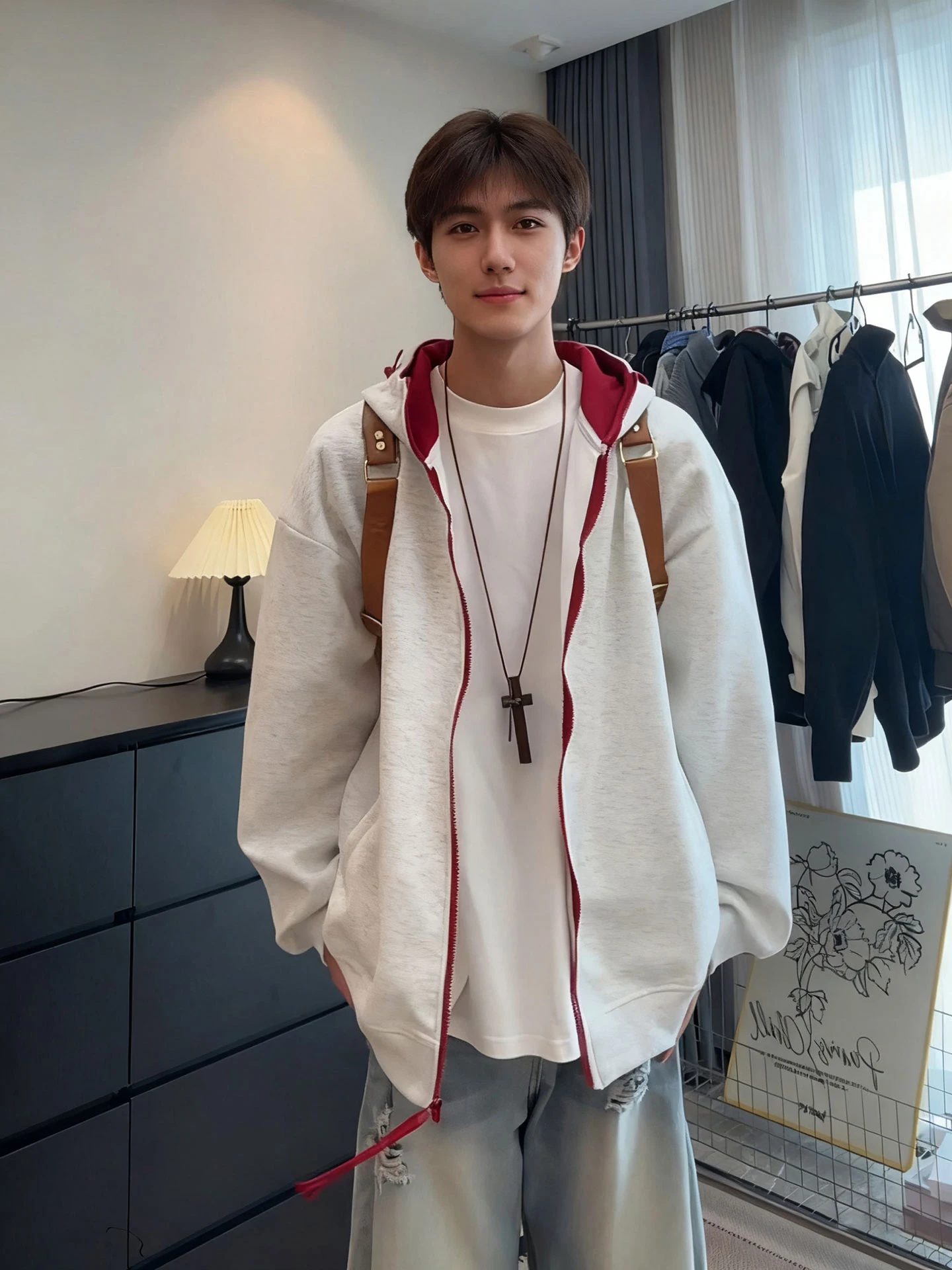 

Мужской повседневный кардиган-худи в стиле колор-блок, утепленная толстовка с капюшоном в университетском стиле для отдыха