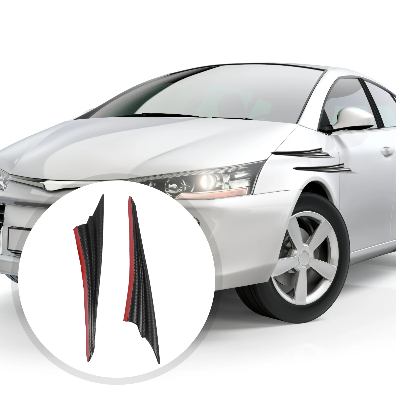 2개 자동차 개조 윈드 디플렉터 핀 범용 범퍼 립 스플리터 프론트 외장 레이싱 스타일 장식 자동차 부품