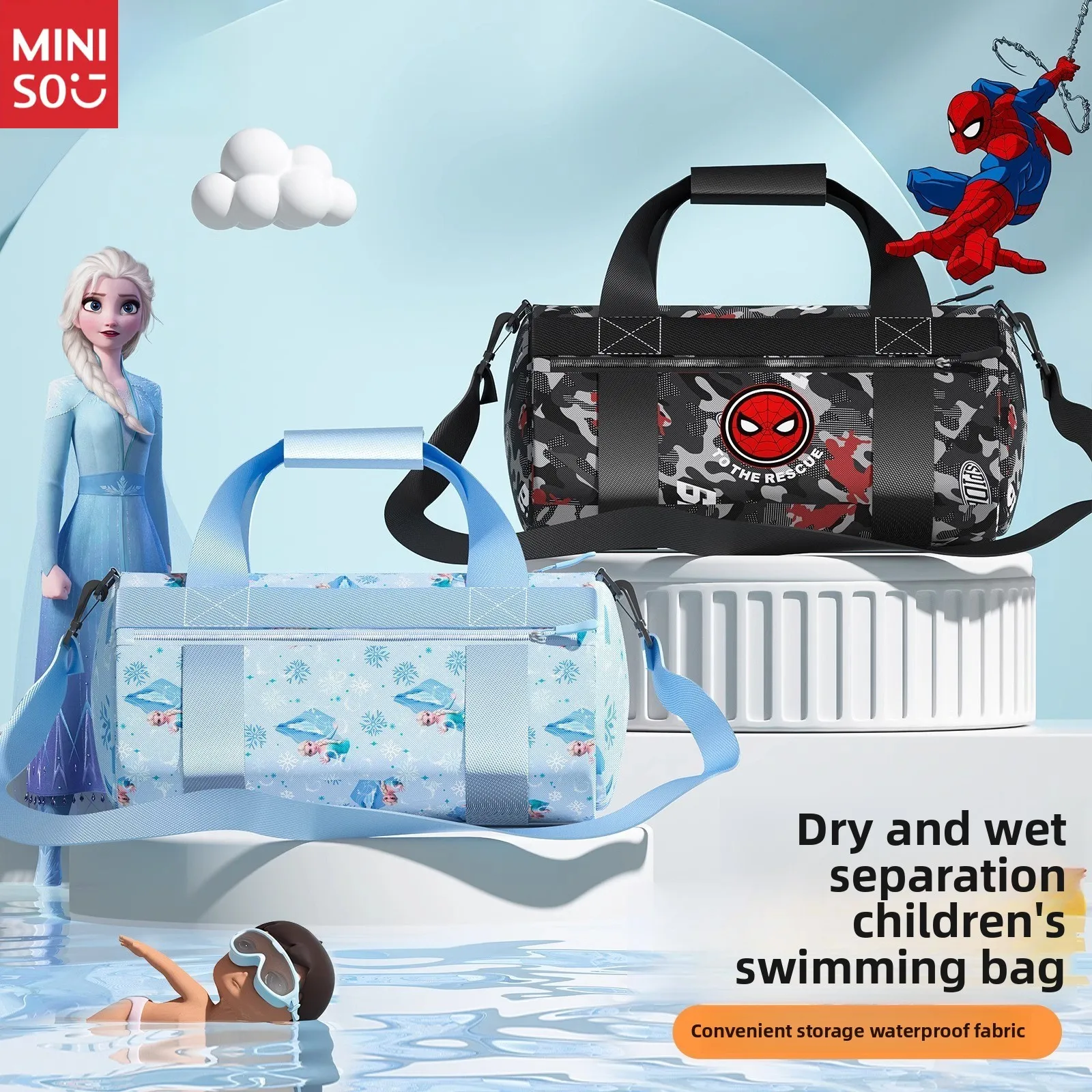 

Disney Kids Swim Bag 2025 New, Wet Dry Separate Compartment Tote & Crossbody Bag
