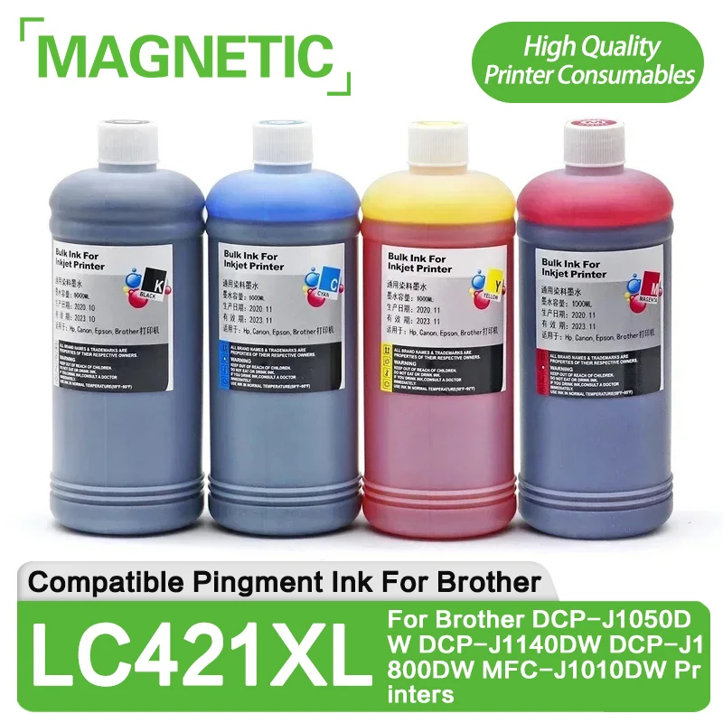 

1000ml/pc Pingment Ink For Brother LC421XL For Brother DCP-J1050DW DCP-J1140DW DCP-J1800DW MFC-J1010DW Printers