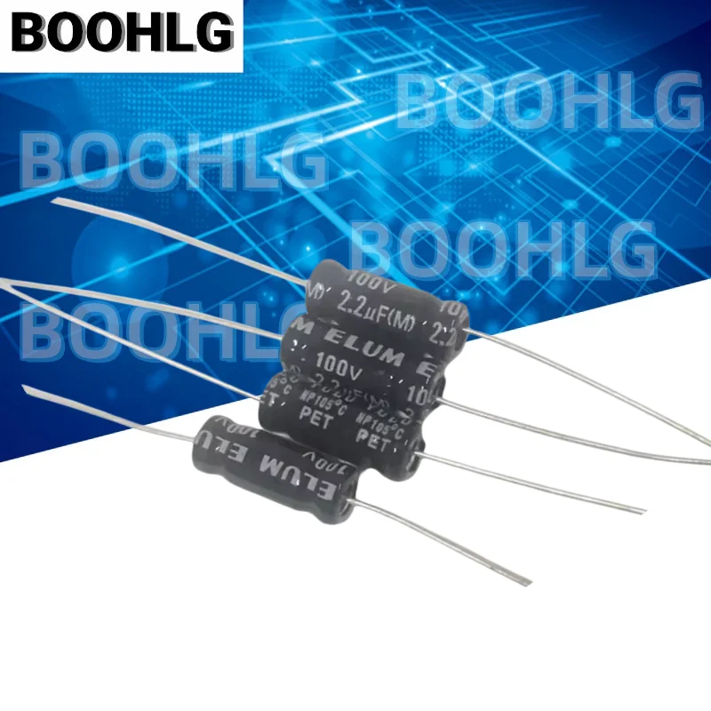 20PCS 100V 2.2uf 3.3uf 100V 4.7uf 100V axial non-polar electrolytic capacitor 100v 3.3uf 6X16mm