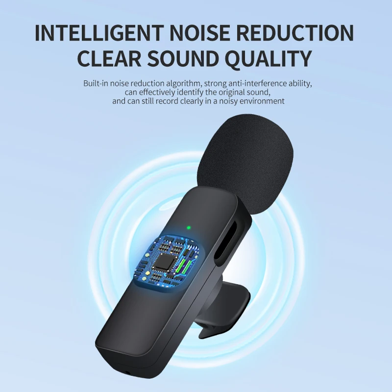 YLW Wireless Lavalier microfono portatile registrazione Audio Video Mini Mic per iPhone Android Live Broadcast Gaming Phone Mic