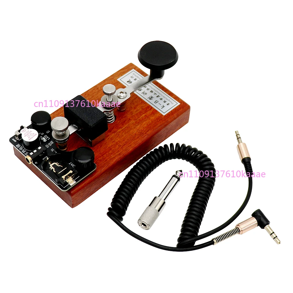 

Training CW Key Sound Light Manual Transmission Training Morse Code Key Rosewood Base 304 Stainless Steel K-8