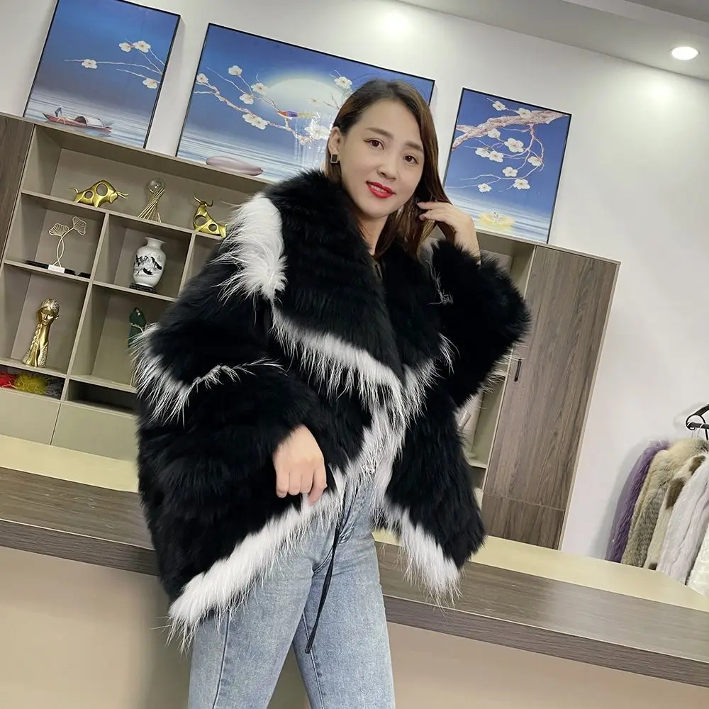 2023 Hot Sales New Women Winter Coat Natural Fluffy Fur Jacket Fashion Real Fox Fur Luxury Clothes Ladies High-End Streetwear