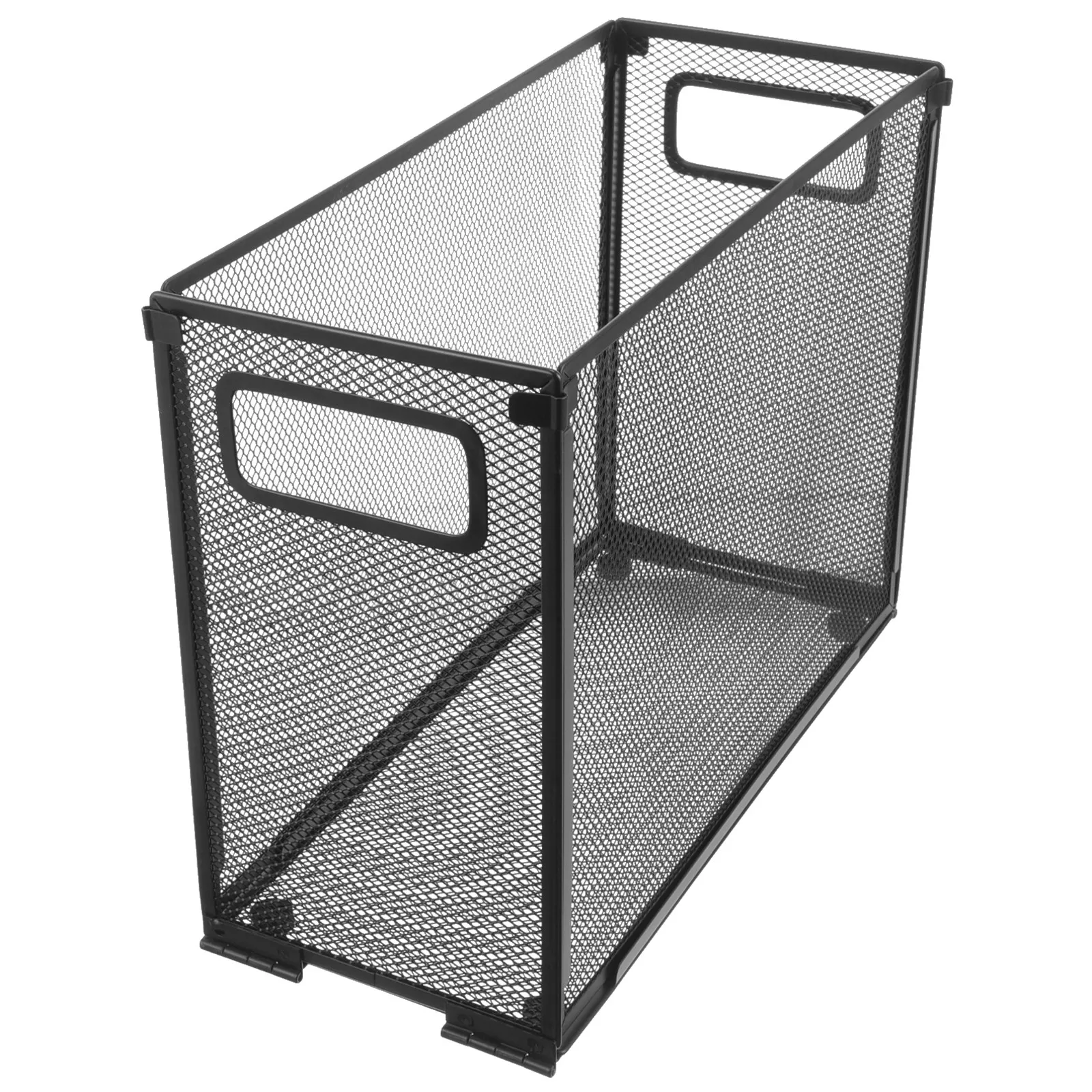 Space-Saving Foldable Stainless Steel File Organizer Desktop Document Rack for Office School Home Use File Storage Container Box