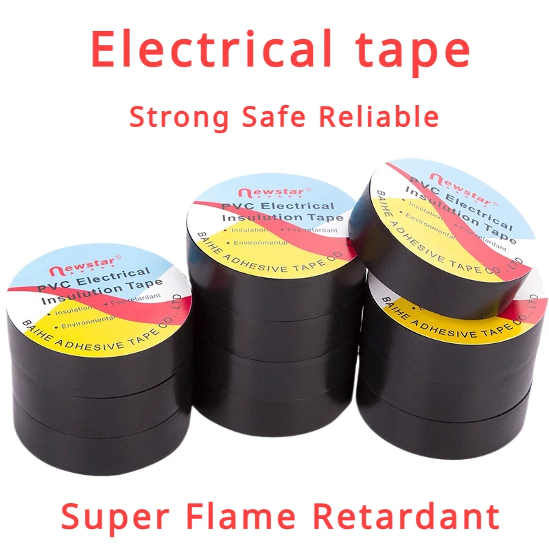 

10 шт., электрическая лента, изоляционная лента, электрическая лента, ультратонкая и ультраклейкая водонепроницаемая лента из ПВХ, 1 рулон на 9 метров