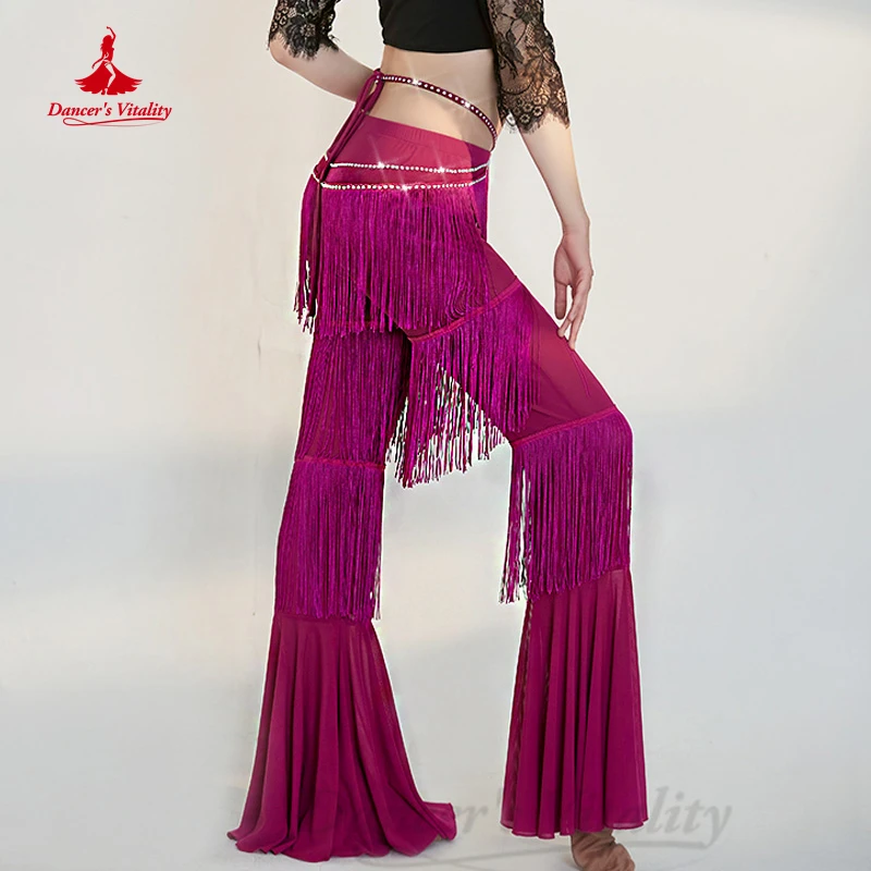 Belly Dancer Costume Trousers for Women AB Stones Tassel Oriental Dance Clothing Girl\'s Bellydancing Wear Perfromance Trousers