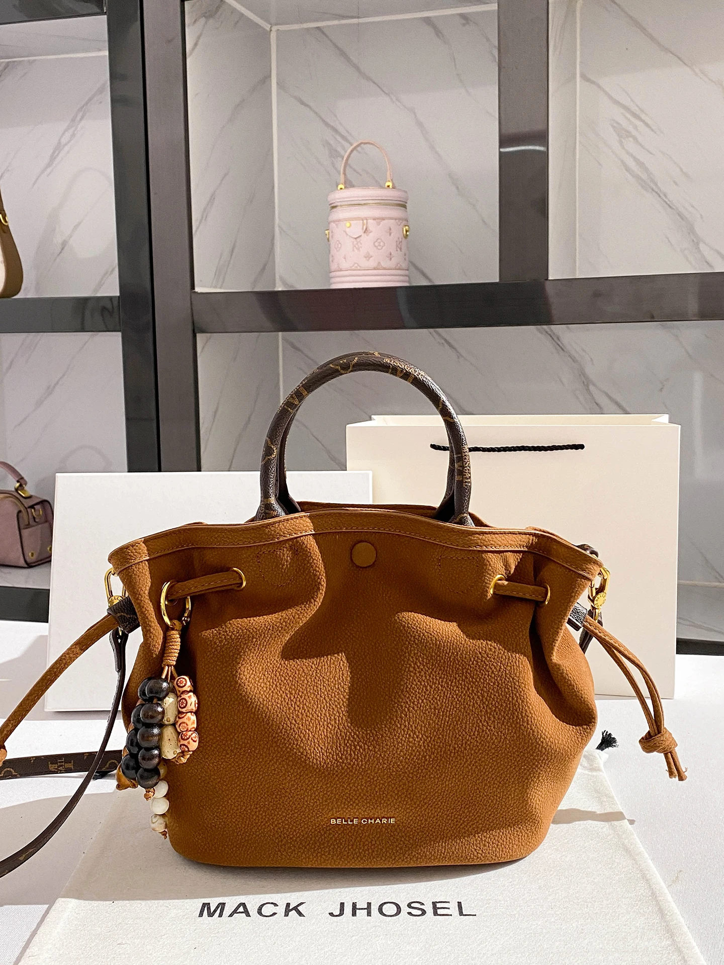 MA JHOSEL Otoño Invierno marrón Dstring bolso de mano de mujer de gran capacidad bolso de axila Faionable bolso Casual bolso de hombro