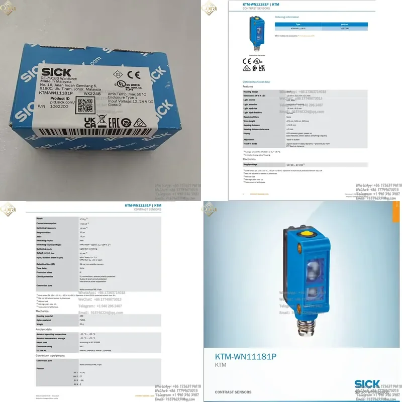 

SICK Color Sensor KTM-WN11181P Order Number 1062200 Photoelectric Switch In Stock New Brand Contrast Sensor