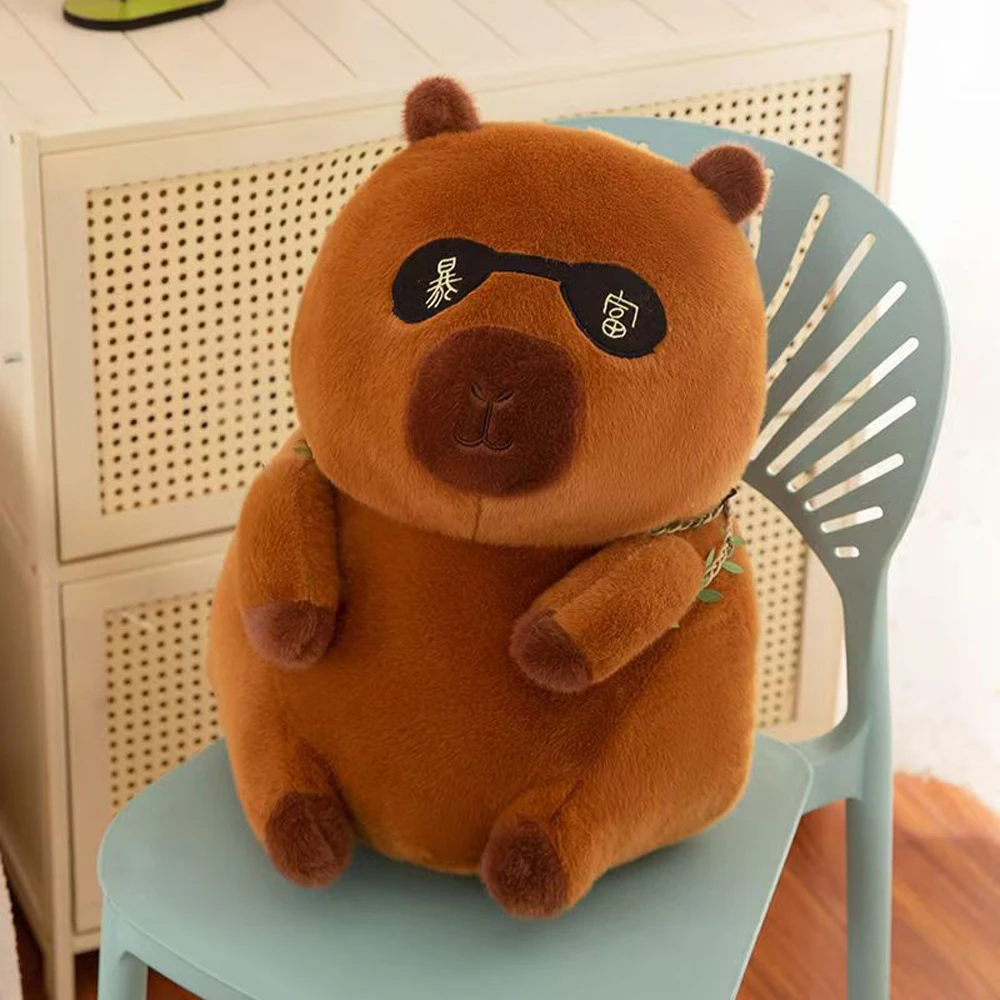 

Funny To Be Rich Capybara Plush Toy Gourd Backpack Fluffy Capybara Cotton Doll Cute Brown Capybara Stuffed Doll Birthday