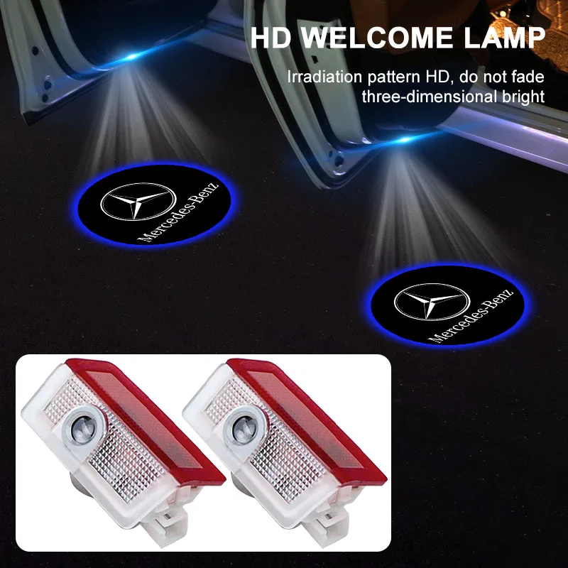 HD LED Car Door Welcome Light Laser Projector For Mercedes Benz AMG GLK GLS SLC SLK SLS C200 C230 C240 C250 C280 C300 C320 C350