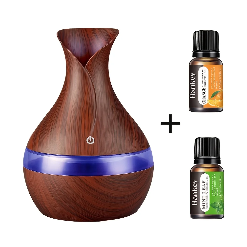 Quiet USB-Powered Aromatherapy Humidifier 10.14oz – Essential Oil Diffuser with LED Color Light, Low Voltage, Auto Shut-Off &