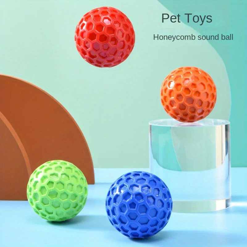 1pc Bite Resistant And Soft Rubber Material Makes Pet Balls Sound, Easy To Clean And Play With