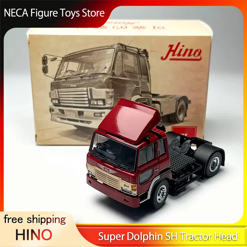 

1:64 Hino Super Dolphin Sh Heavy Duty Truck Tractor Maroon Alloy Diecast Model Toys Gift For Boys In Stock
