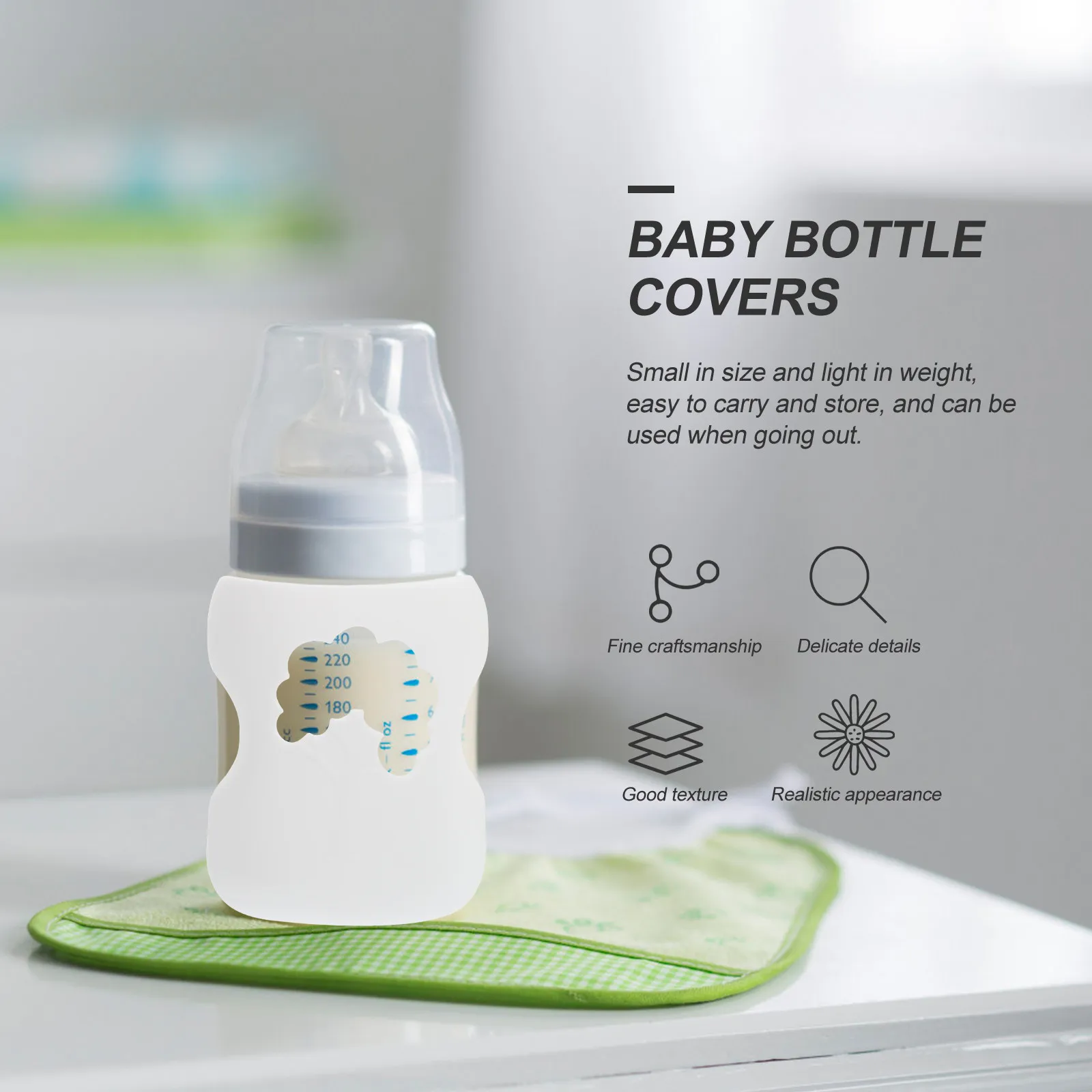 

2Pcs Creative Baby Bottle Covers High-Grade Lightweight Bottle Protectors Easy Carry Storage Perfect for Outdoors Home Nursery