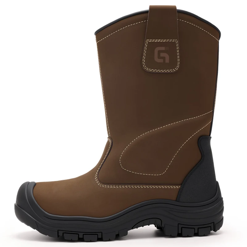 High Quality Work Boots Men Shoes Waterproof Mid-Calf Boots Steel Toe Shoes Puncture-Proof Indestructible Shoes Safety Boots