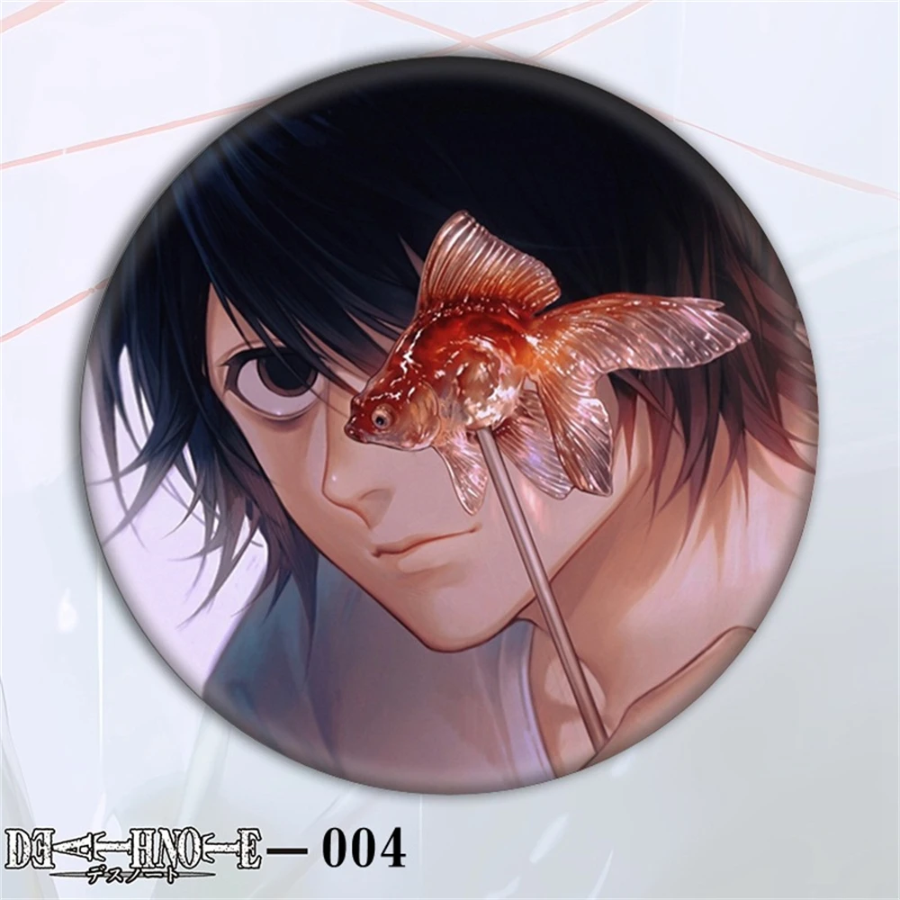 58mm Anime DEATH NOTE Yagami Light Misa Amane Ryuk Cosplay COSTUME Badge Pin SPTE Tinplate Brooch Prop Gift