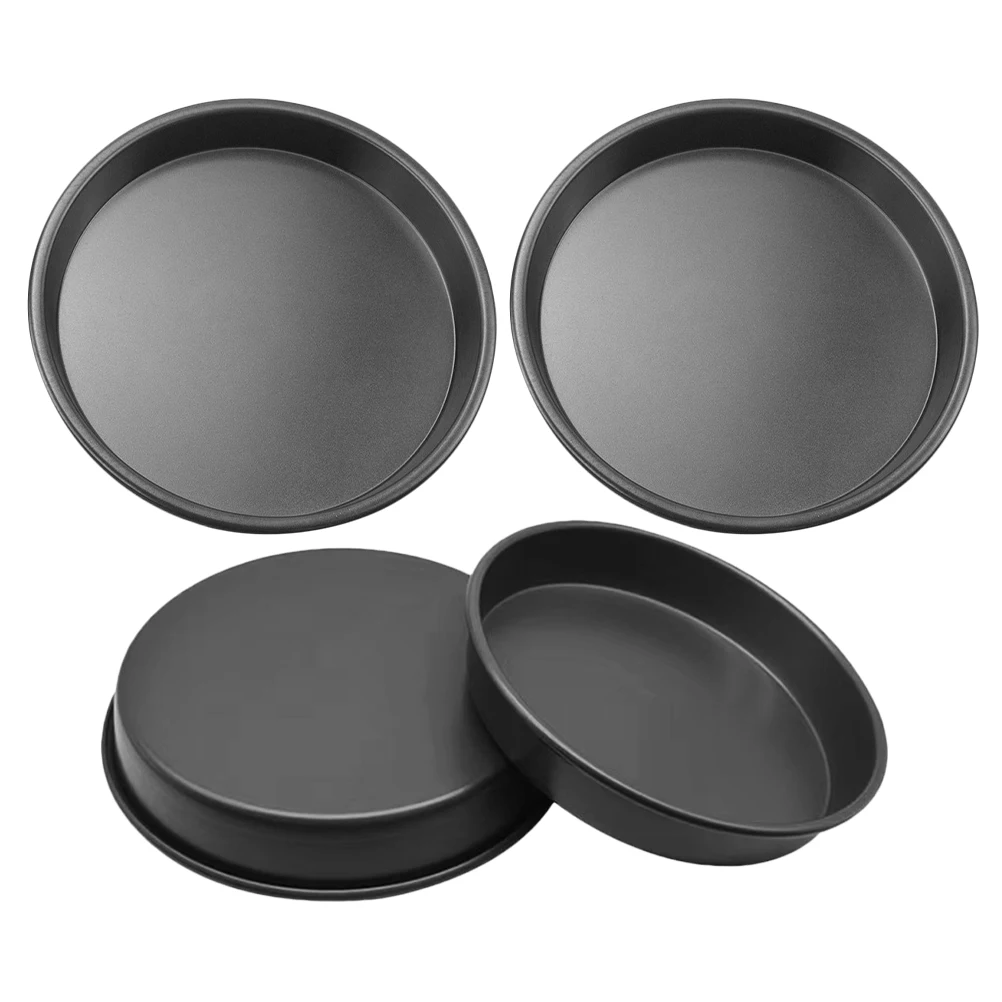 

4 Pcs Bakeware Pan Inch Non-Stick Pizza Baking Tray Carbon Crisper Pan Steel Nonstick Bakeware Crisper Tray Baking Supplies