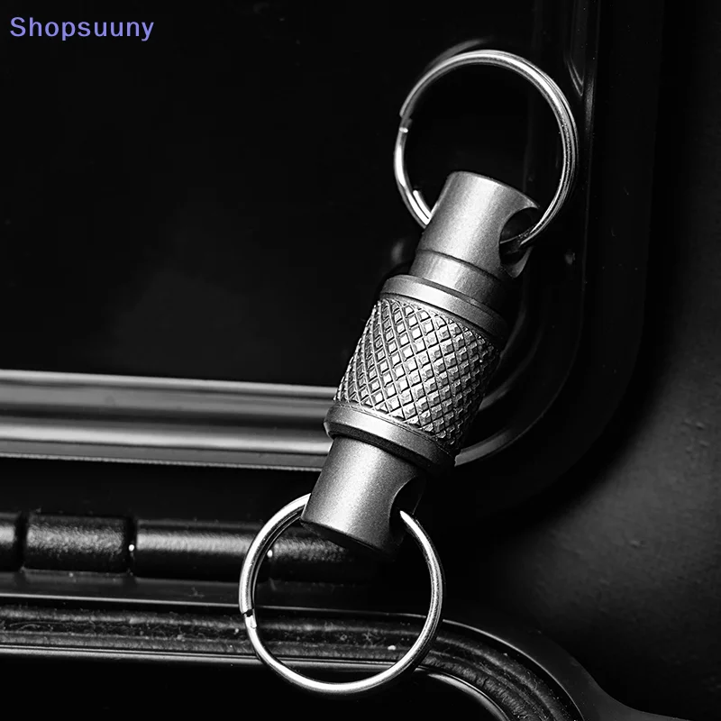 [SU]Titanium Alloy Keychain Key Holder Removable 360 Degree Rotation Multifunctional Portable For Waist Belt Outdoor Tool[SU]