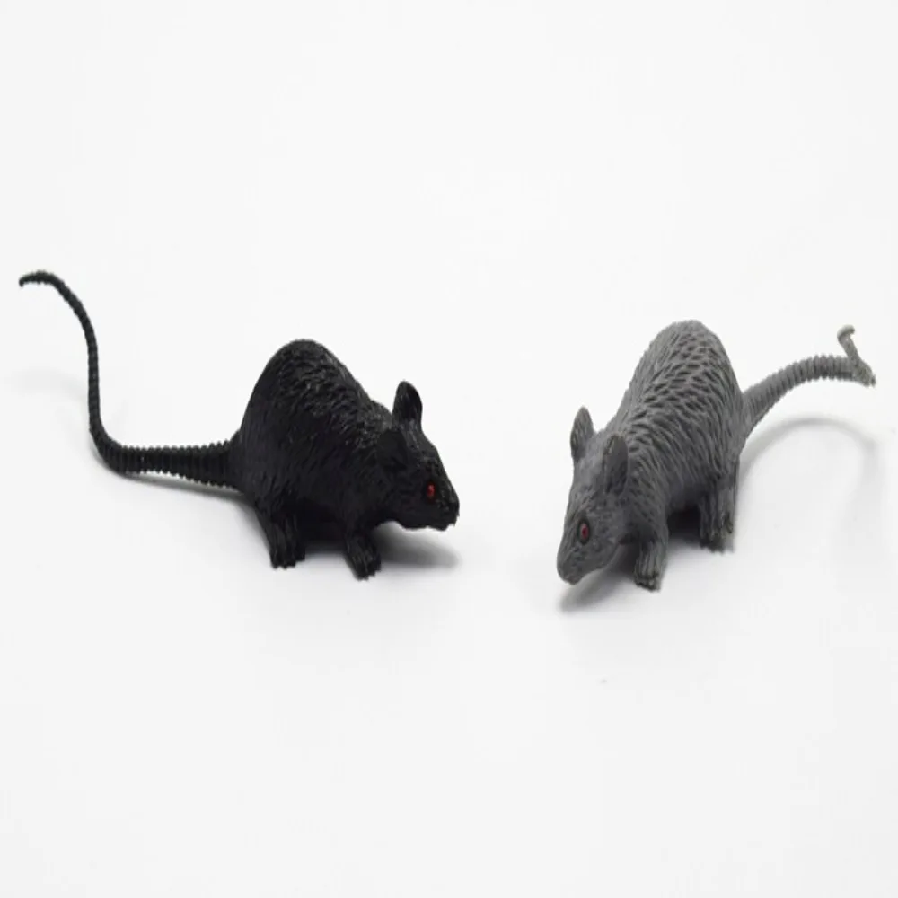 10pcs Hallowen Party Decor Fake Rat Mini Black Grey Mouse Model Festival Gift Funny Kids Toy Trick Prank Prop
