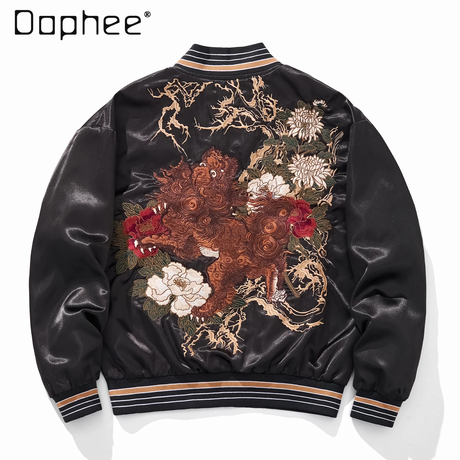 

Весенне-осенняя бейсбольная куртка в стиле ретро с вышивкой в китайском стиле, уличная индивидуальная негабаритная мужская одежда