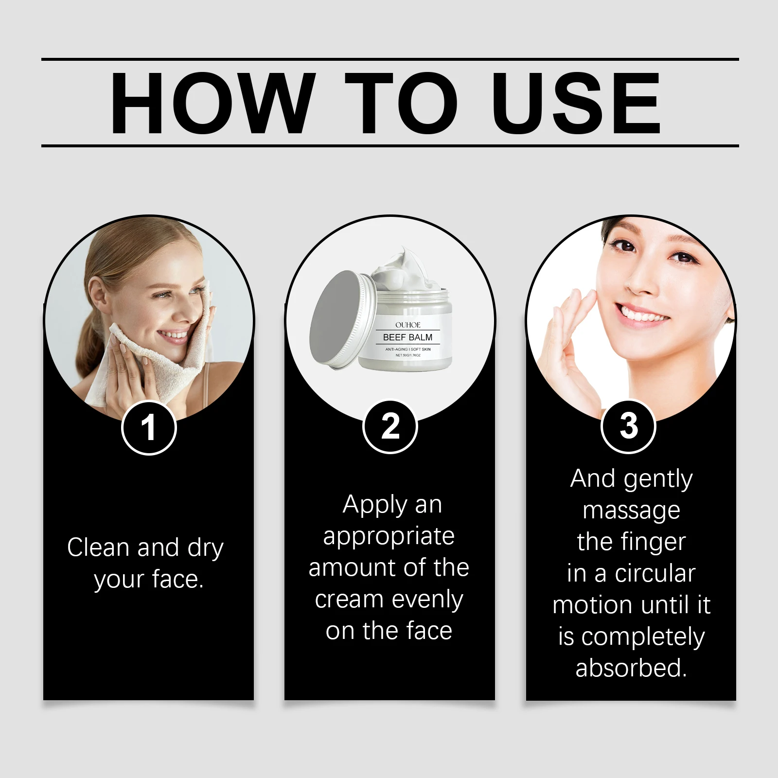 OUHOE Говяжий бальзам Fade Spots Глубокая очистка Увлажняющий освежающий нежный крем для кожи