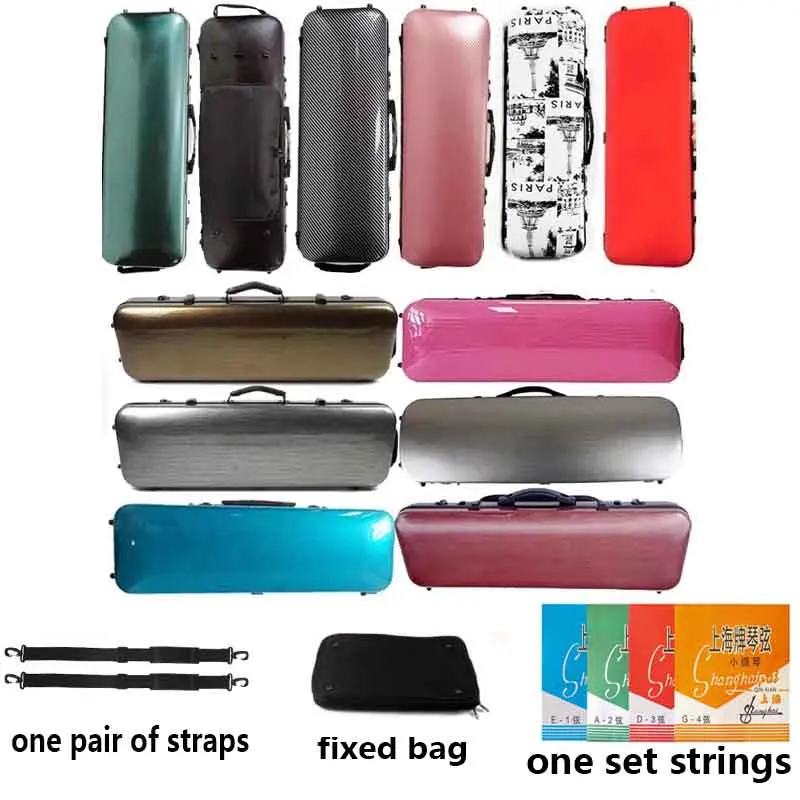 Multicolor Rectangle 4/4 3/4 Violin Case Code Lock Music Bag Carbon fiber Square Violin Box With hygrometer