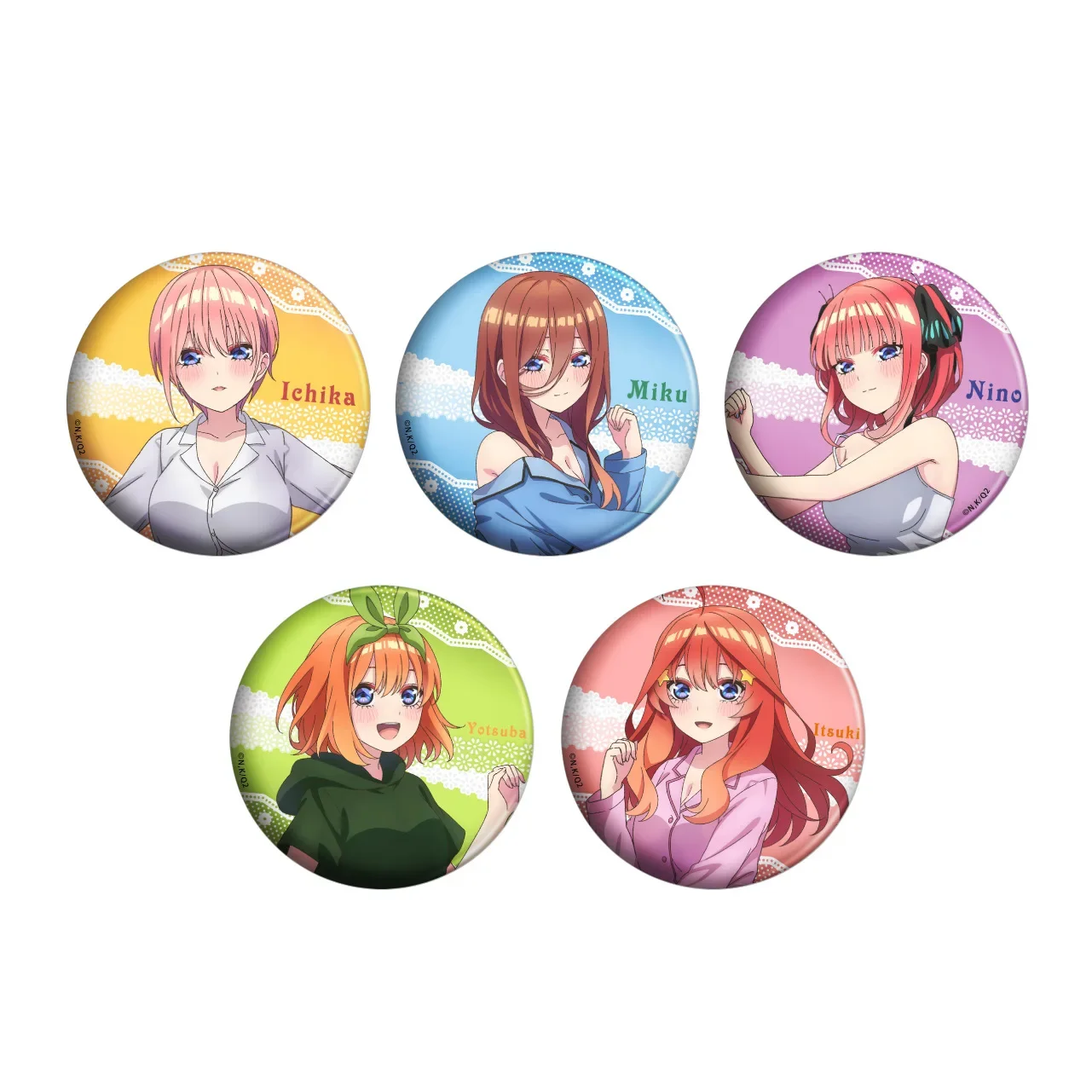 5.8cm Anime Popular Brooches Uesugi Fuutarou Nakano Yotsuba Nakano Nino Figure Badge Trendy Jewelry Accessories Decor Collection