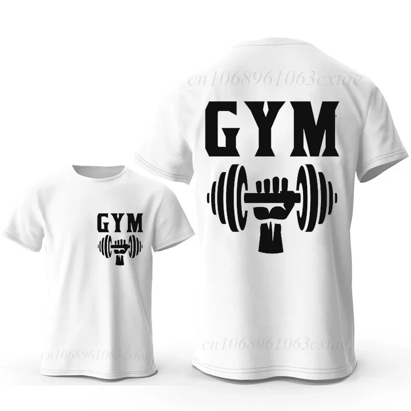 Retro Gym Power Print T-shirts for Men Summer Short Sleeve Casual T-shirts Gym Fitness Power Men Graphic Vintage Classic Tops