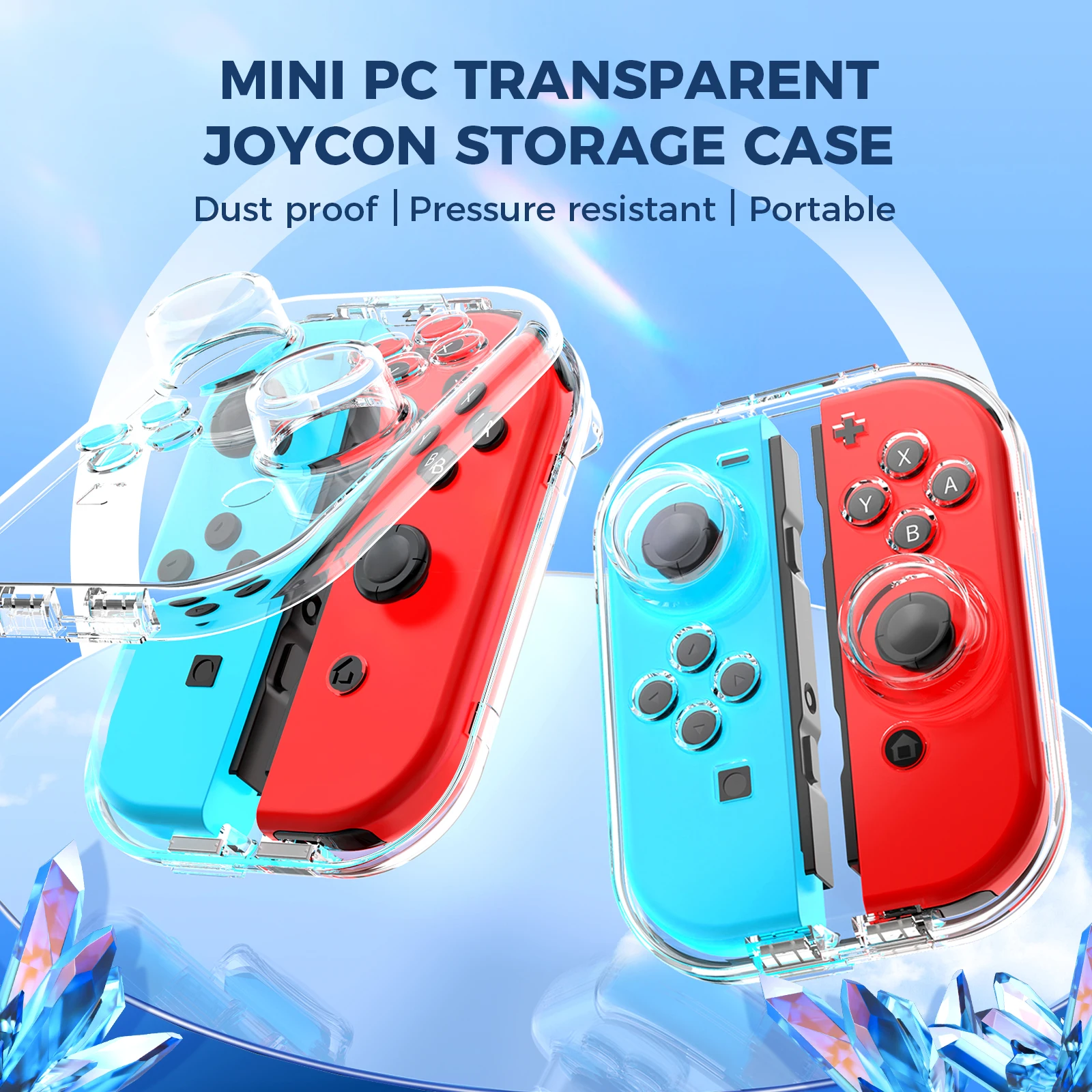 IINE Mini Version PC Transparent Storage Case For Nintendo Switch Joy-Con No-Wristband Version