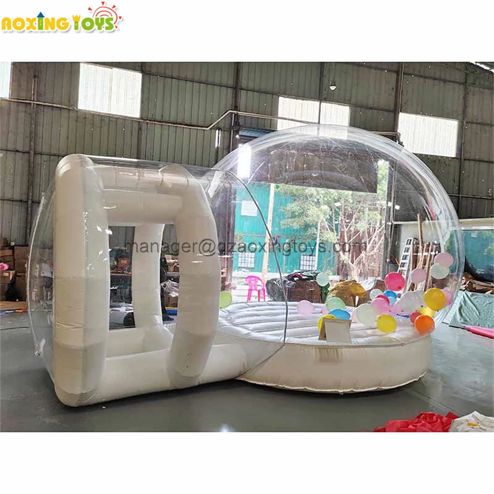 4M Outdoor Giant PVC Inflatable Bubble Tent Balloon House White Bouncy Castle With Blower For Party Events