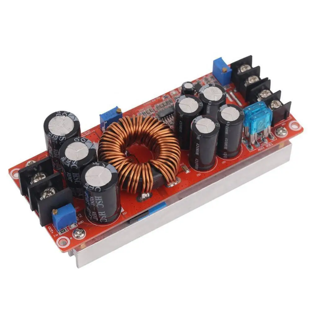 20A DC Converter Boost Step-up Power Supply Module IN 8-60V OUT 12-83V With Heat Sink 1200 W 12V to 24V 48V