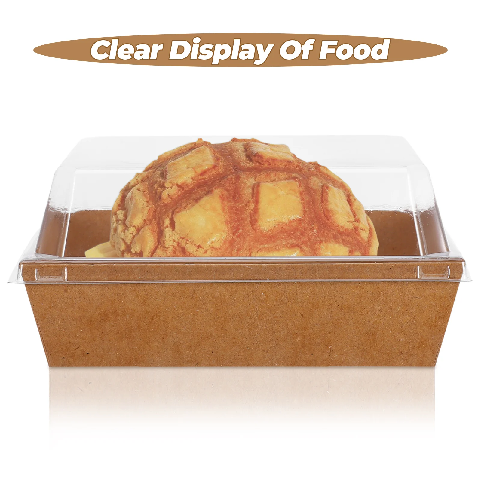 

50pcs Food Packaging Box Cake Slice Container Large Size Clear Lid Bread Swiss Roll Baking Goods Storage Display Pantry