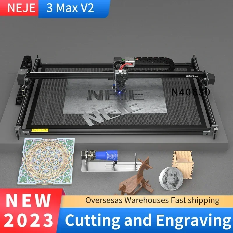 NEJE 3 Max V2 E40/E80 Laser Engraving Cutting Machine Woodwork Tool Business Machine Air Assist Laser CNC Router Laser Engraver